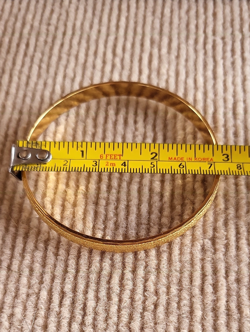 Monet Gold Textured Slim Bangle Bracelet - Picture 5 of 5